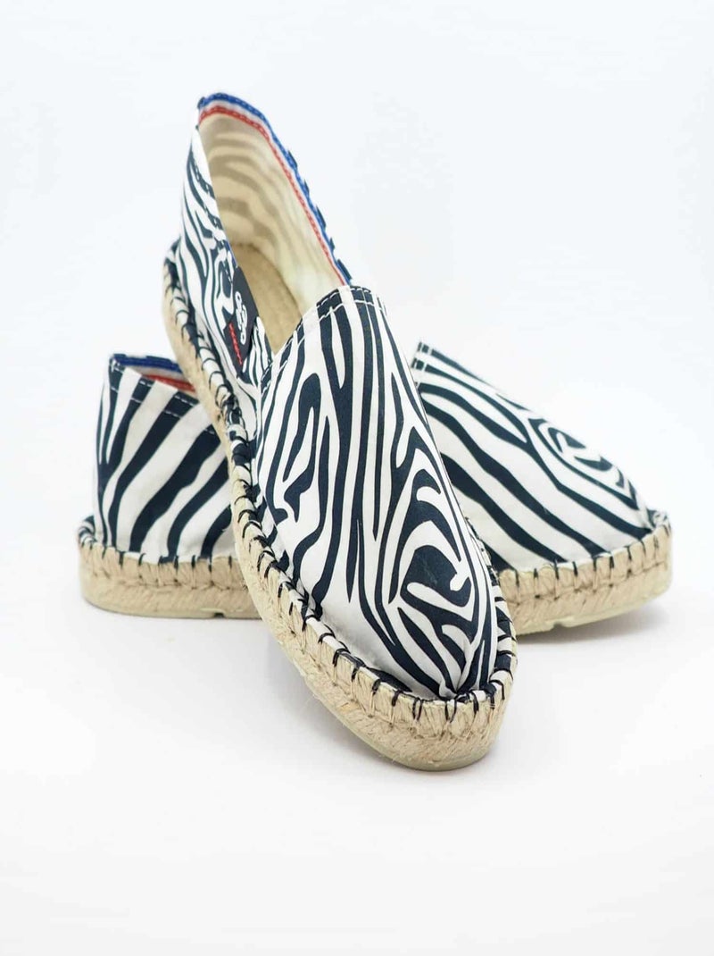 Espadrilles  imprimée Noir Blanc - Kiabi
