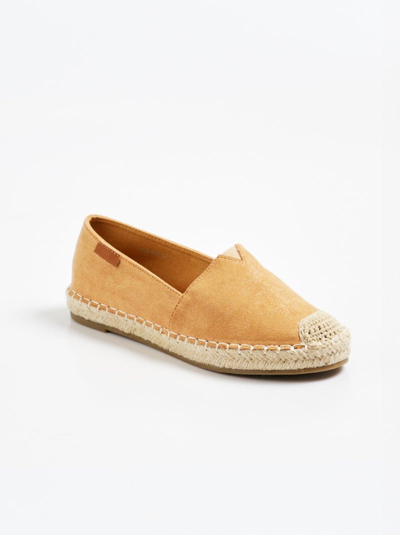 Espadrilles pailletées avec semelle corde Camel - Kiabi