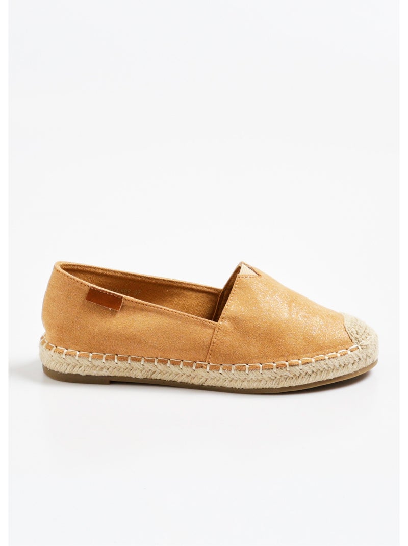 Espadrilles pailletées avec semelle corde Camel - Kiabi