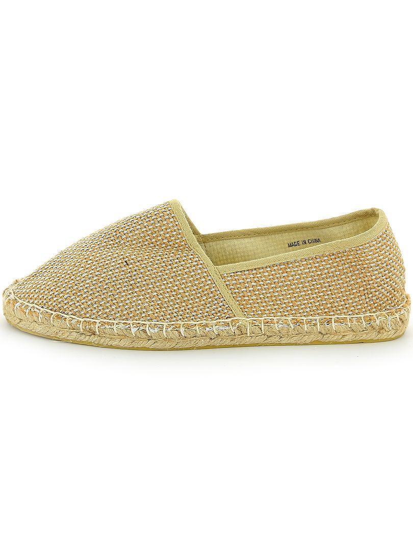 Espadrilles plates en toile beige - Kiabi