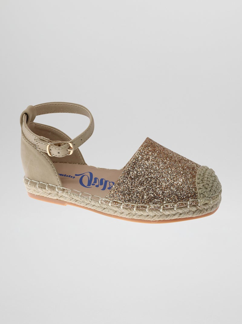 Espadrilles plates en toile doré - Kiabi