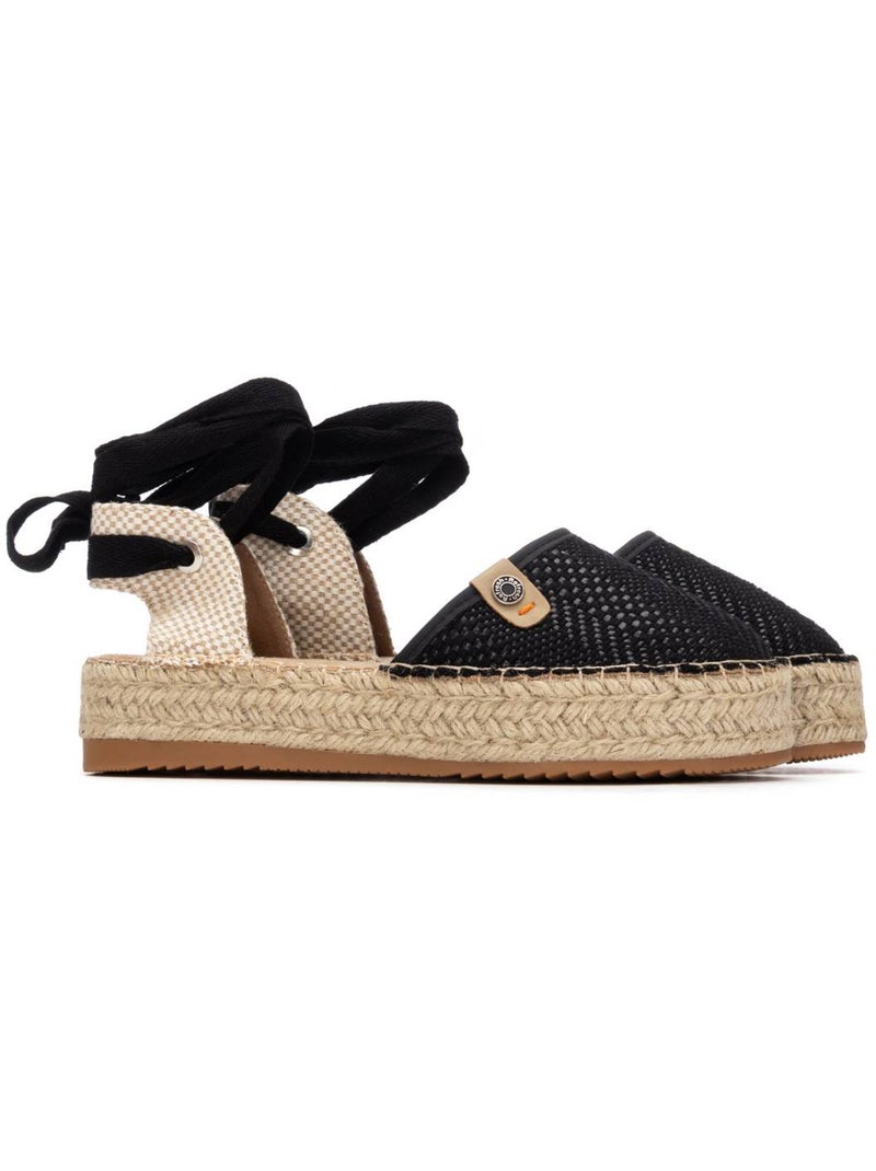 Espadrilles plates pour femme Noir - Kiabi