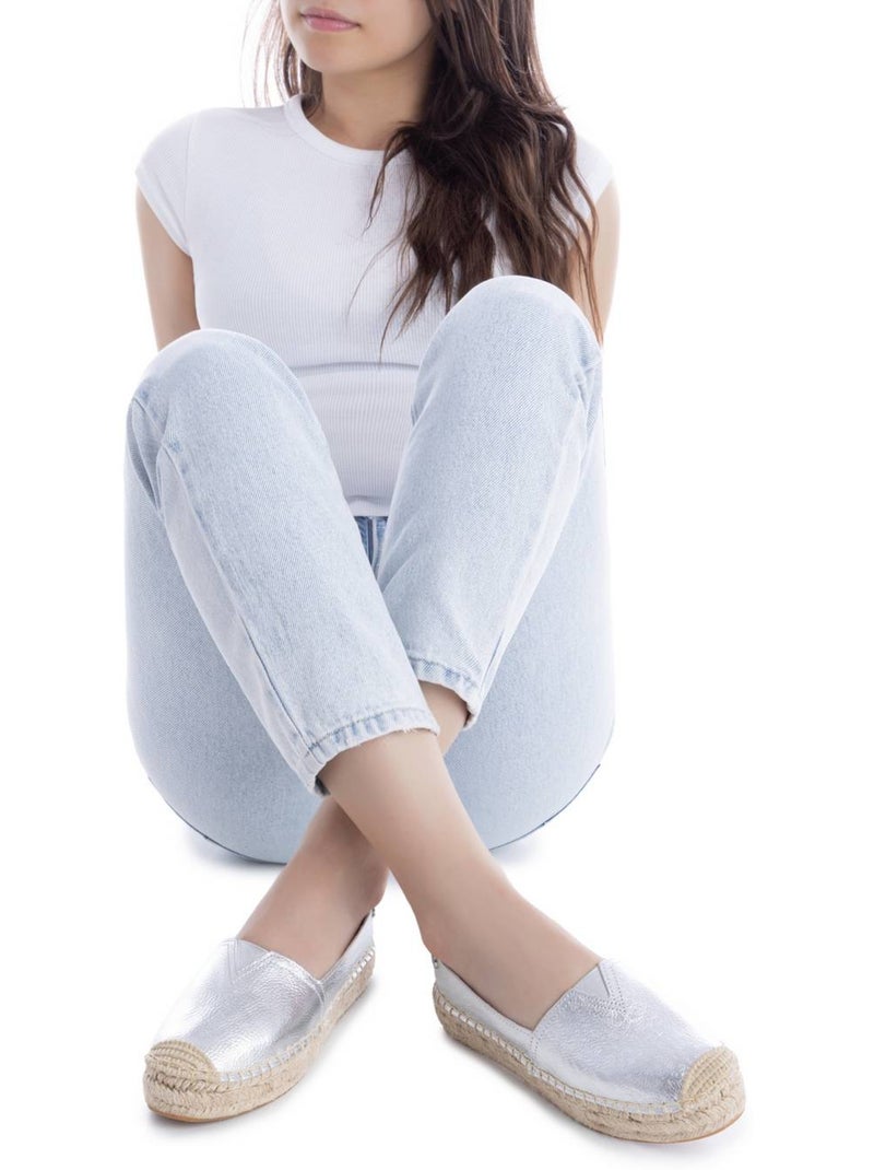 Espadrilles pour femme avec semelle en jute Argent - Kiabi
