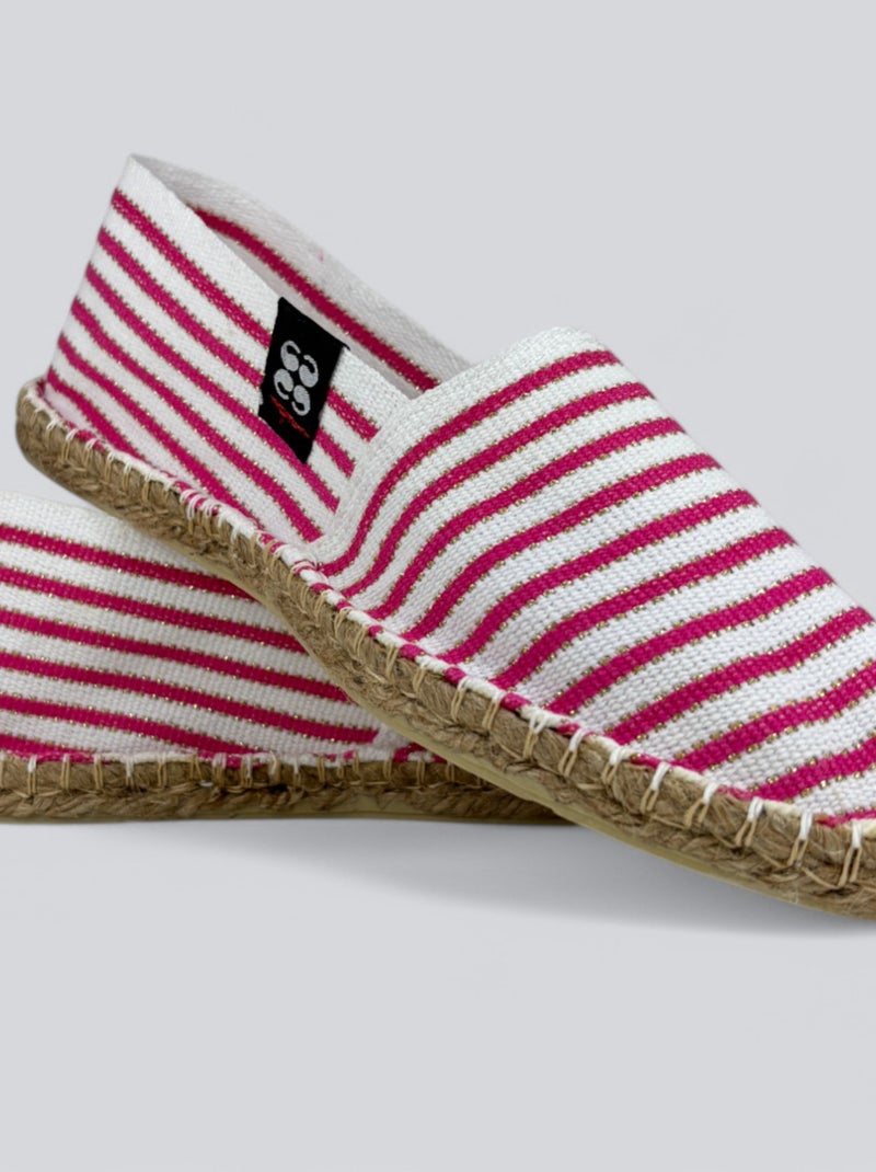 Espadrilles  rayée Rose - Kiabi