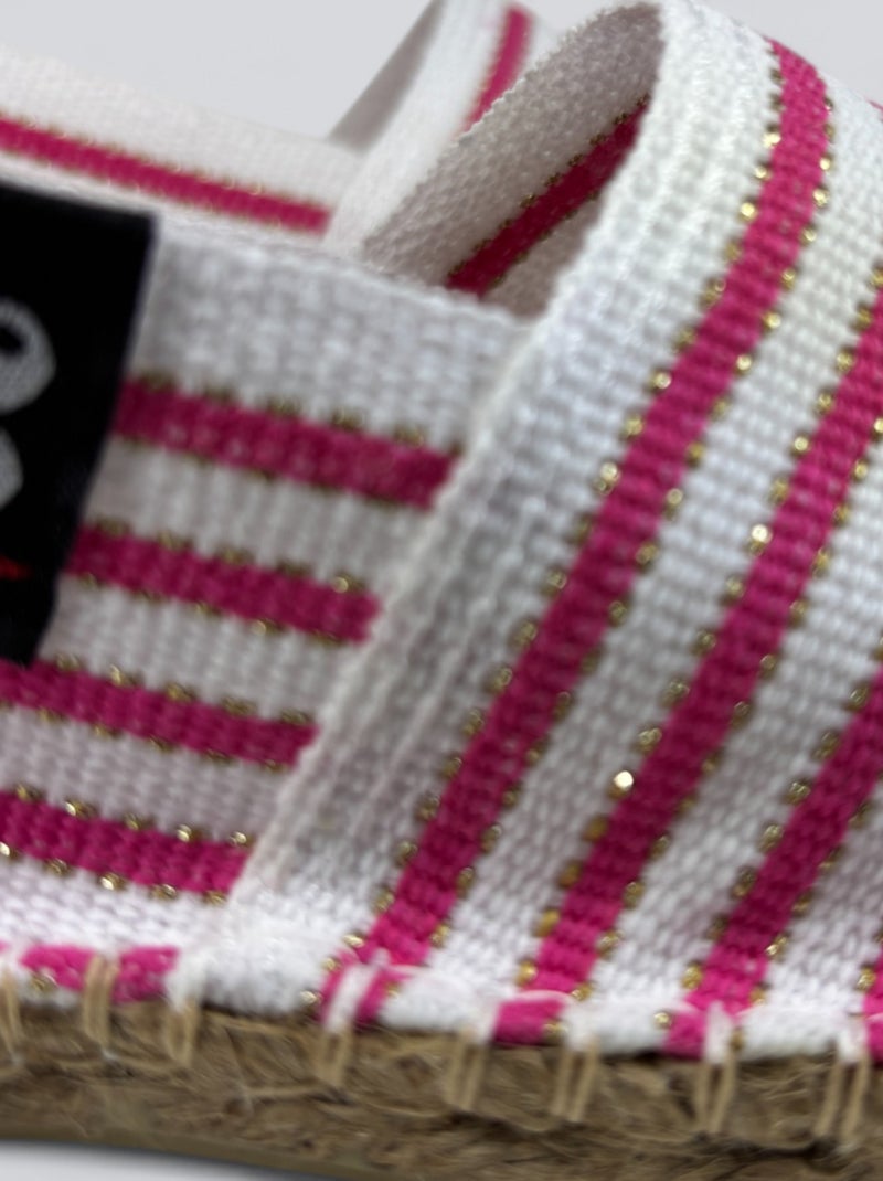 Espadrilles  rayée Rose - Kiabi