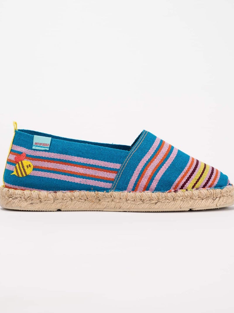 Espadrilles Rayées rayée Bleu - Kiabi