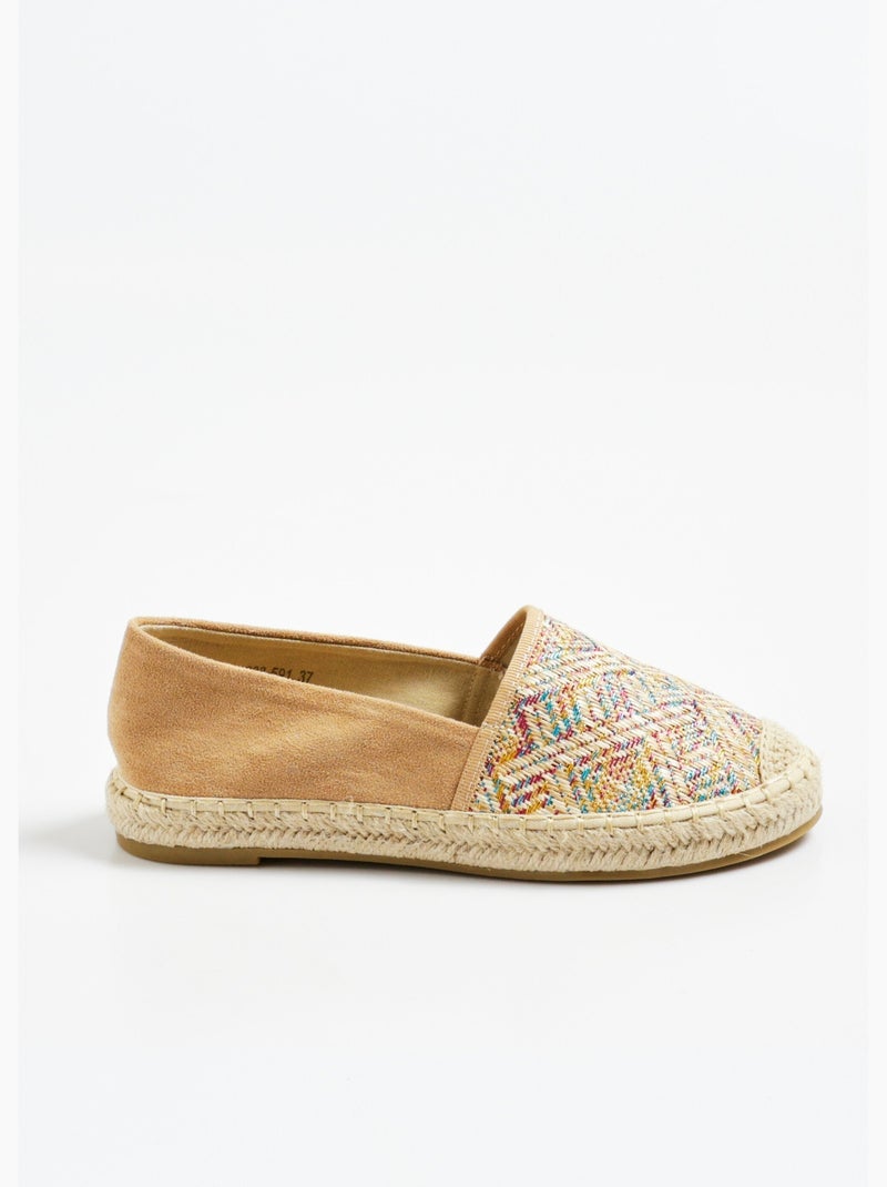 Espadrilles style ethnique aspect daim - AFIBEL Beige - Kiabi