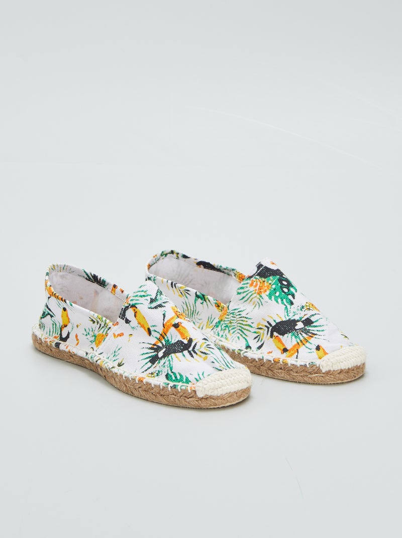 Espadrilles tropical Blanc/vert - Kiabi