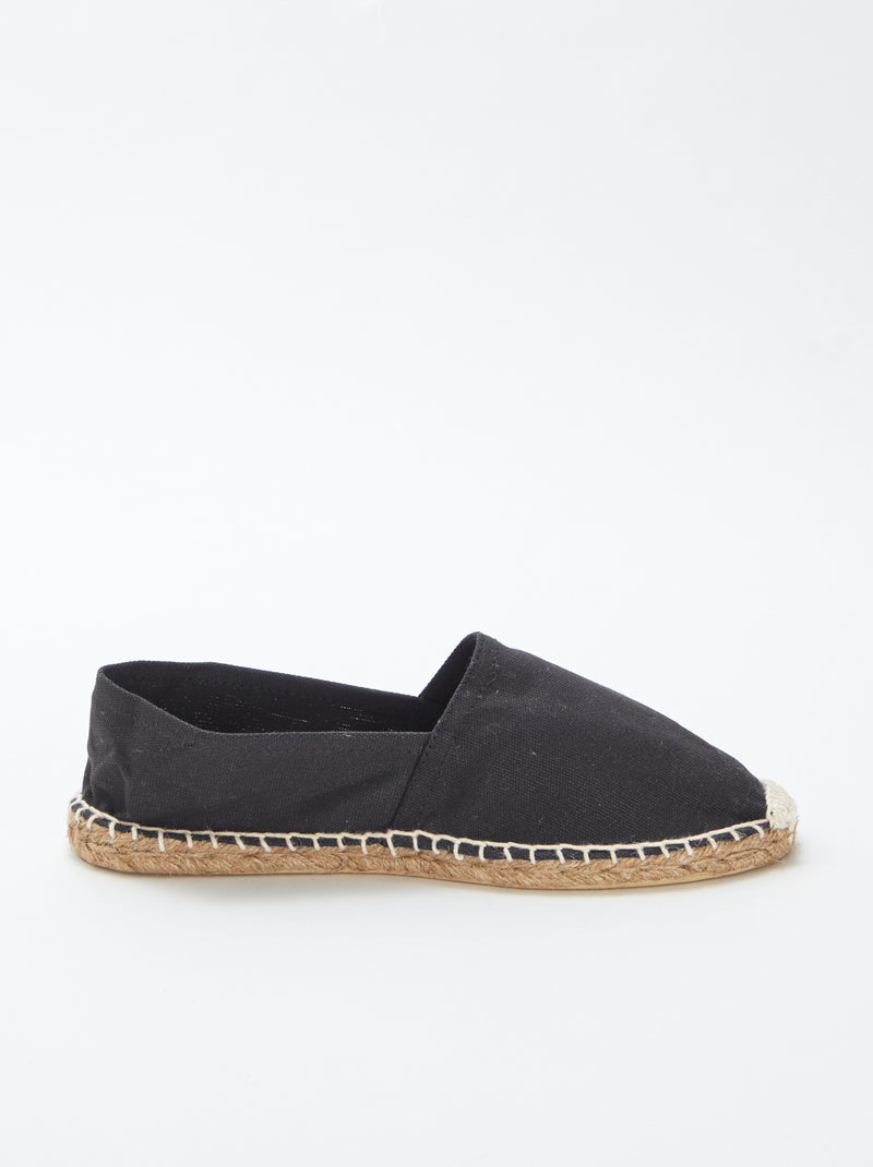Espadrilles unies en toile noir - Kiabi