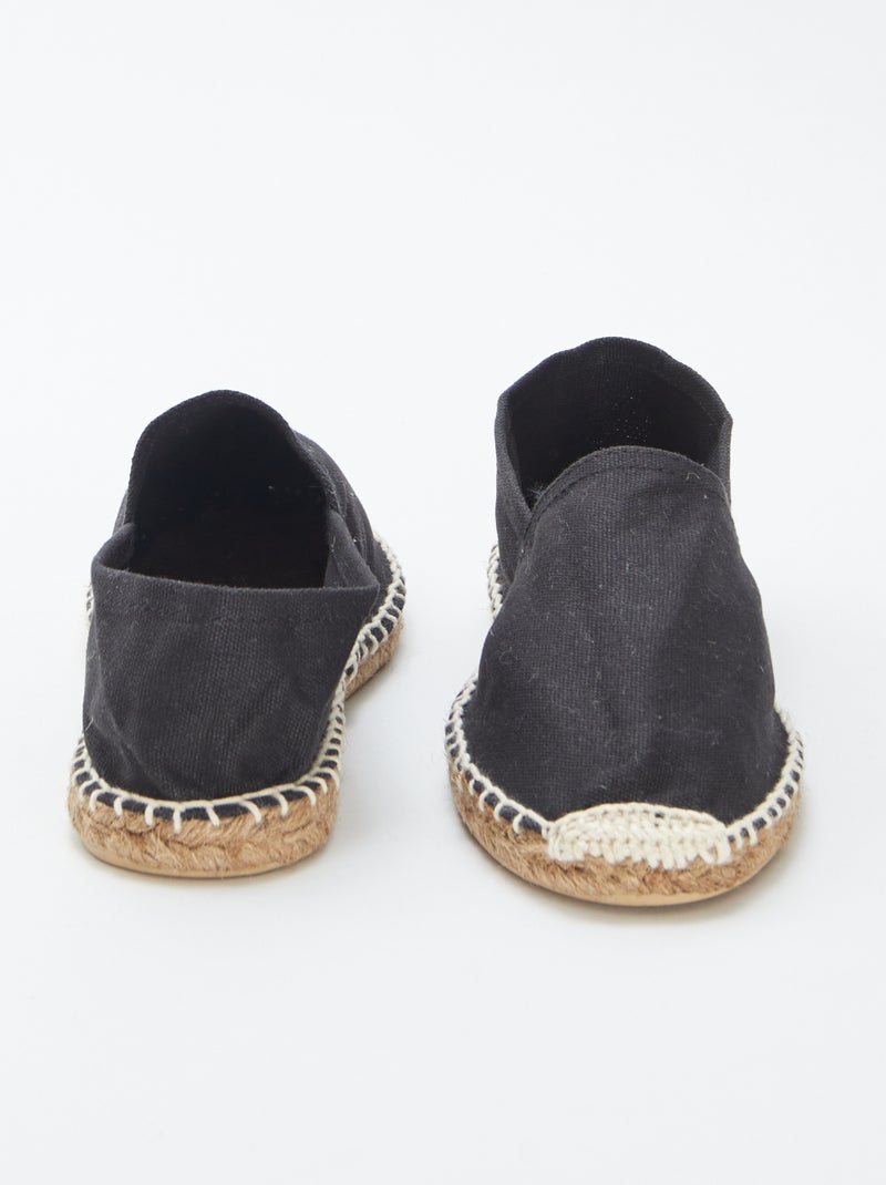 Espadrilles unies en toile noir - Kiabi