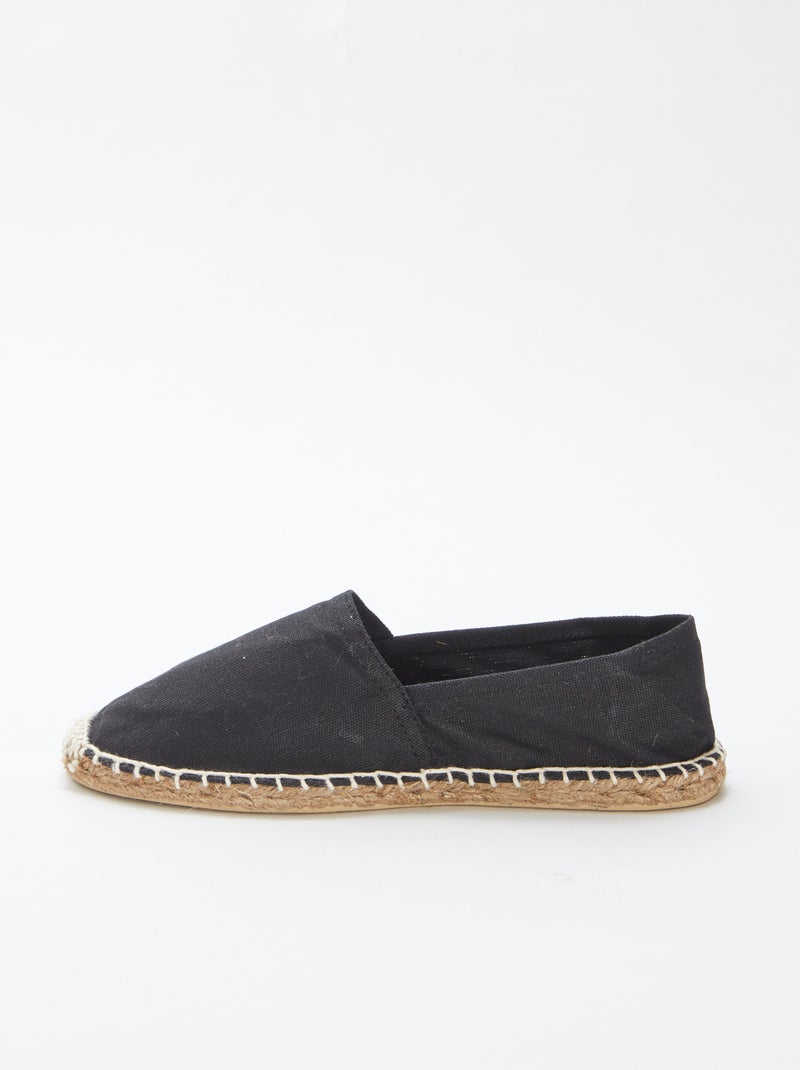 Espadrilles unies en toile noir - Kiabi