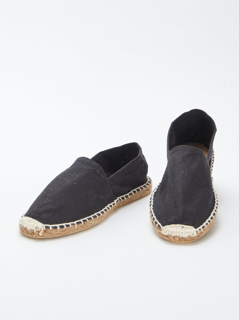 Espadrilles unies en toile noir - Kiabi