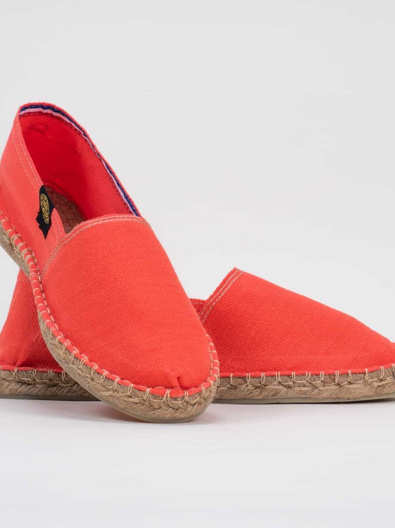 Espadrilles Unies unie Orange corail - Kiabi