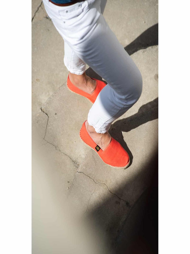 Espadrilles Unies unie Orange corail - Kiabi