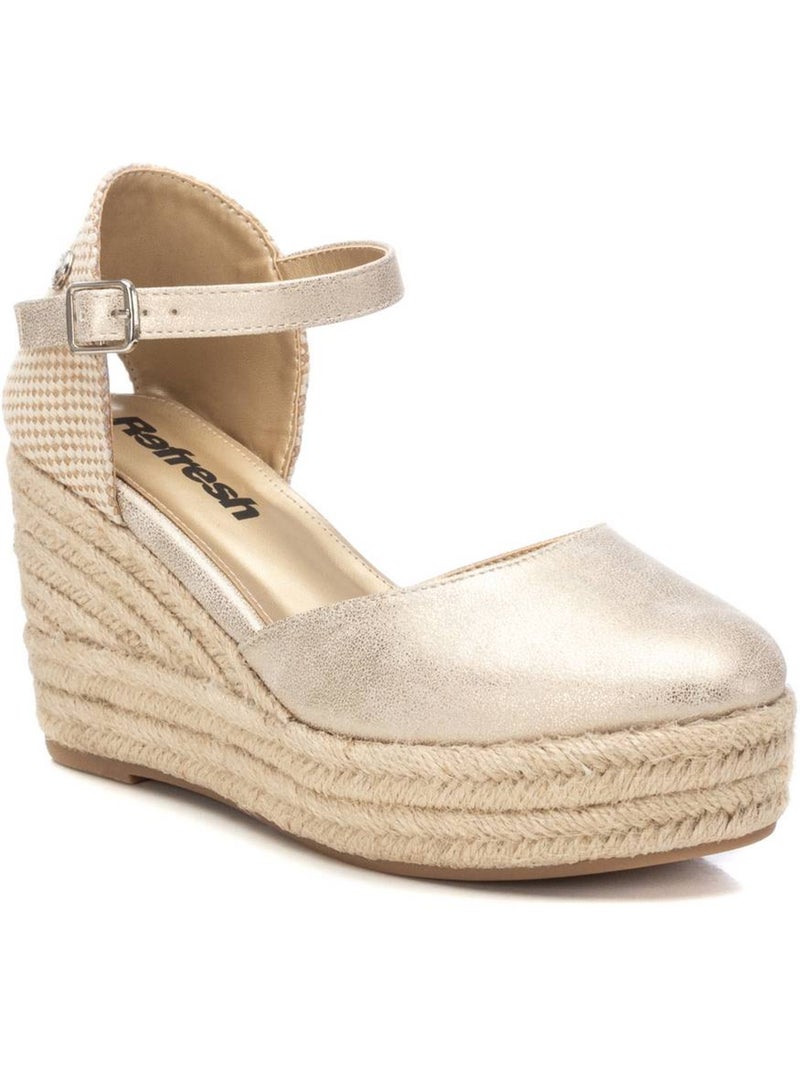 Espadrilles valenciennes, espadrilles quotidiennes, compensées hautes pour femmes - refresh Gold - Kiabi
