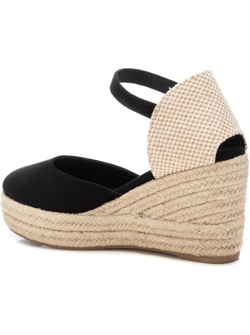 Espadrilles valenciennes, espadrilles quotidiennes, compensées hautes pour femmes - refresh Noir - Kiabi