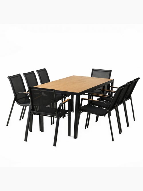 ESPERANCE Salon de jardin 8 places avec table 190cm effet bois - Kiabi