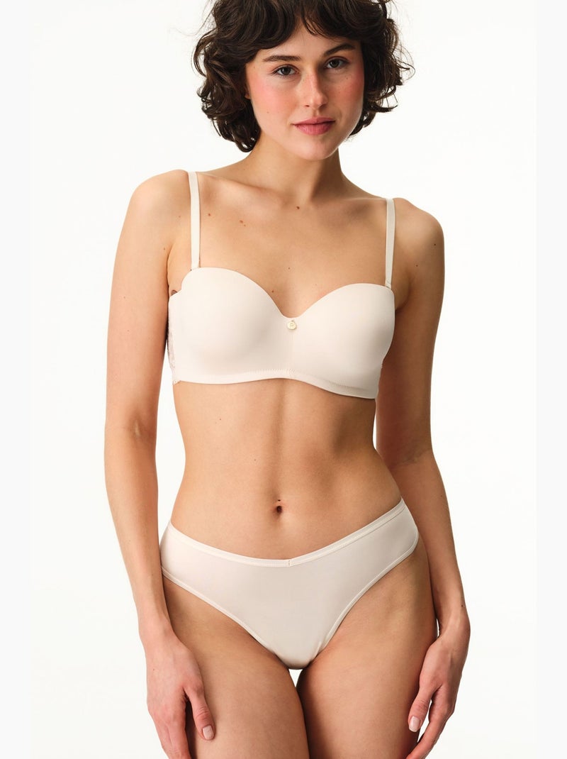 Essentials slip brésilien échancré en v penti Crème - Kiabi