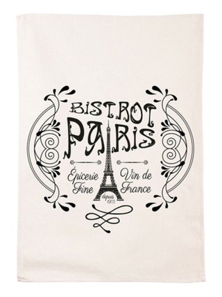Essuie main en coton décoré bistrot paris