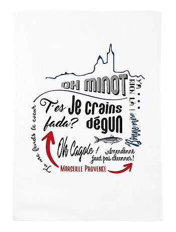 Essuie main en coton décoré marseille