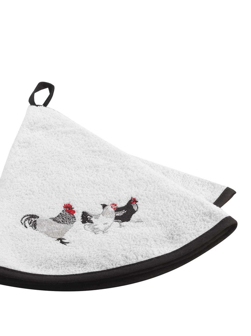 Essuie main Torchon Auberge anthracite Blanc - Kiabi