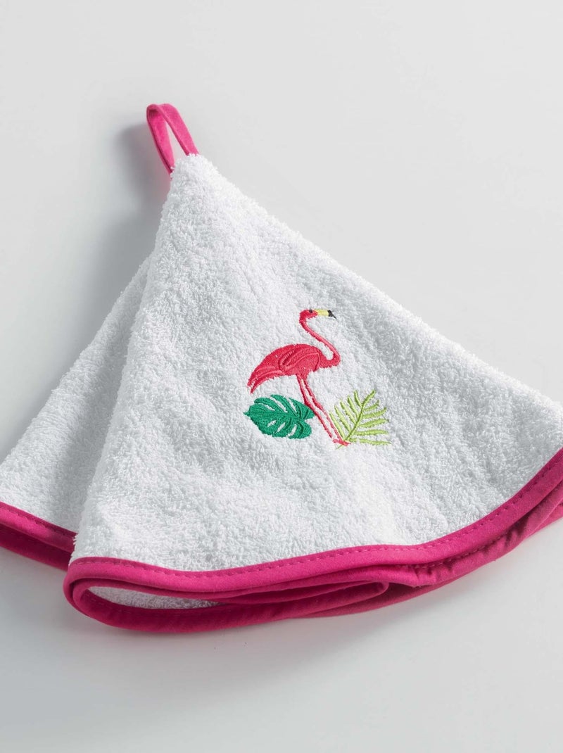 Essuie main Torchon Collection Flamant Rose Blanc - Kiabi