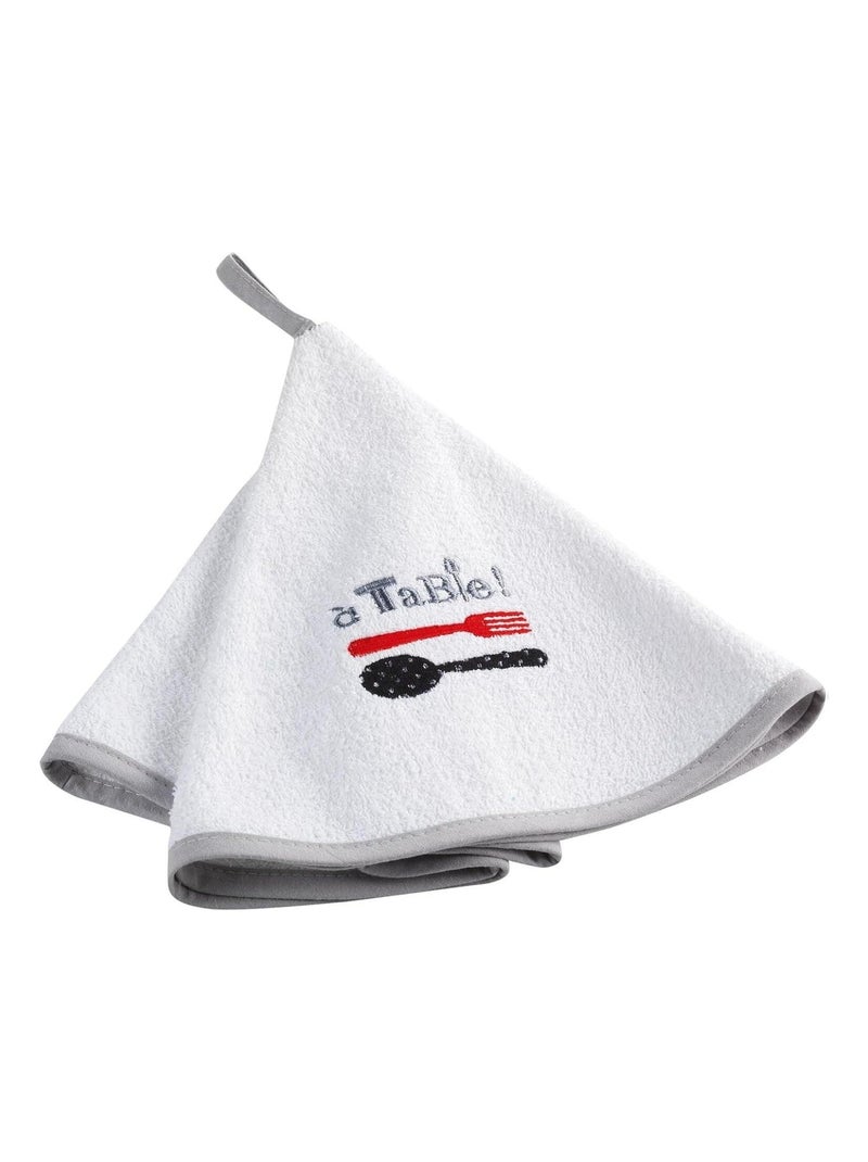 Essuie main torchon D 60 cm A table epicurien Blanc - Kiabi