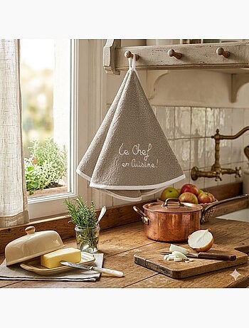 Essuie main torchon rond Le chef en cuisine