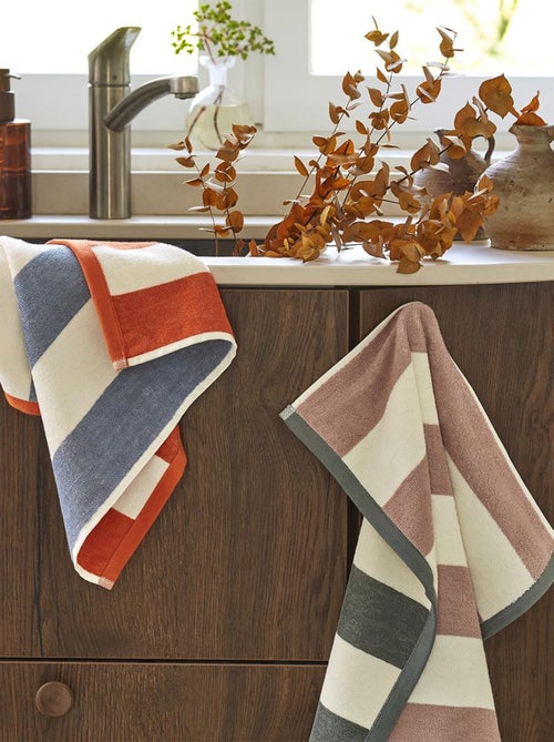 Essuie-mains en jacquard de coton, RIVAGE ROSE - Kiabi