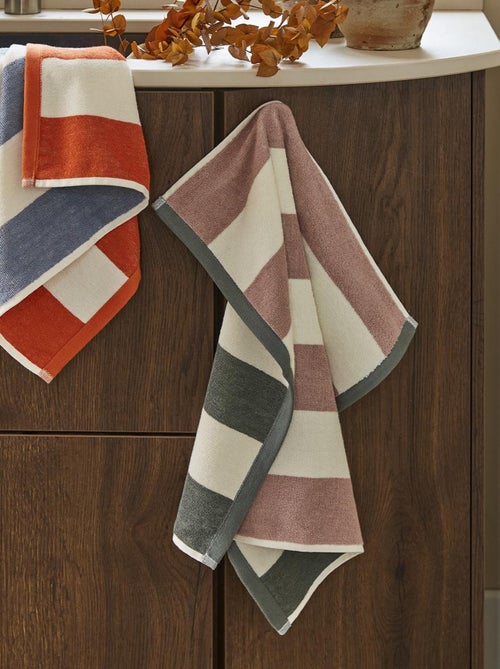 Essuie-mains en jacquard de coton, RIVAGE ROSE - Kiabi