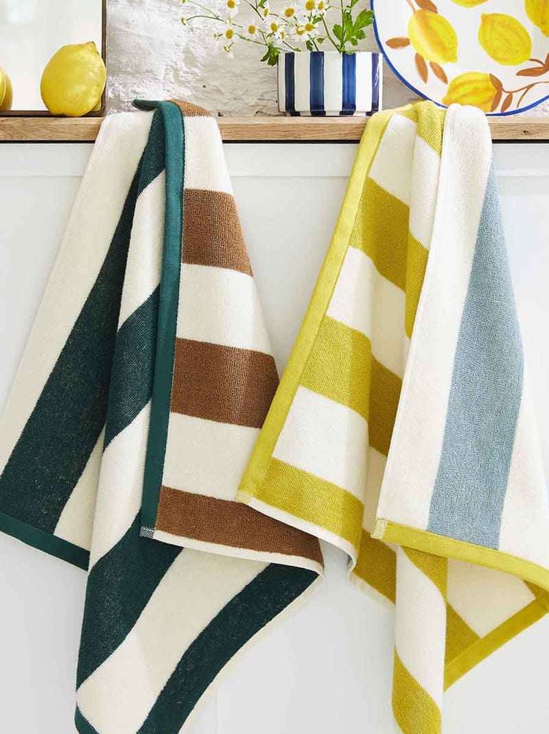 Essuie-mains en jacquard de coton, RIVAGE VERT Vert foncé - Kiabi