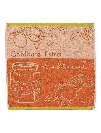Essuie-mains imprimé en jacquard de coton, DELICE D'ABRICOTS