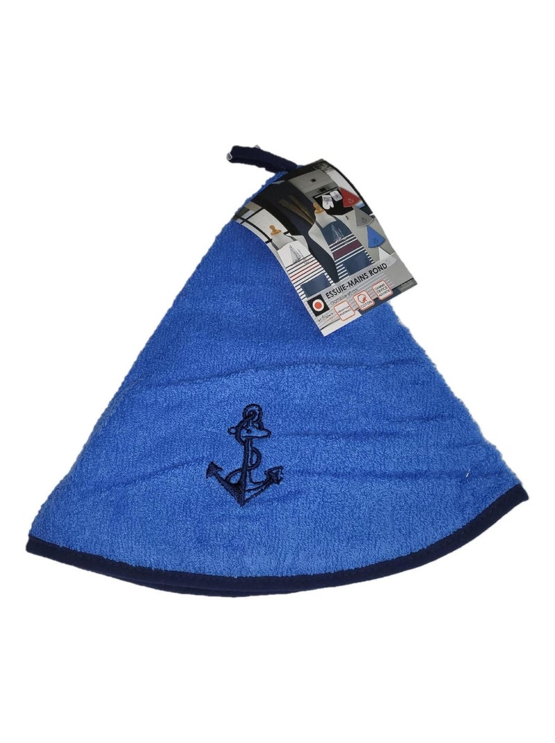 Essuie mains torchon rond brode ancre Bleu - Kiabi