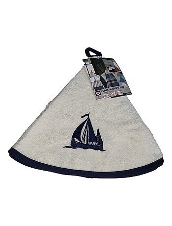 Essuie mains torchon rond brode bateau