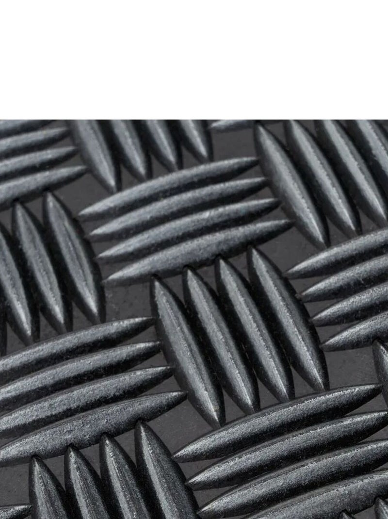 Essuie pieds aspect métal en gomme Noir - Kiabi