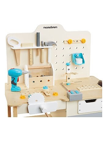 Établi bricolage bois enfant avec perceuse 74 outils Mamabrum