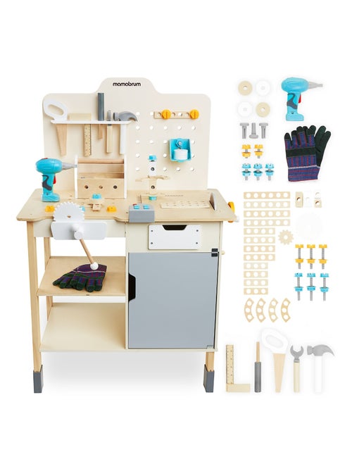 Établi bricolage bois enfant avec perceuse 74 outils Mamabrum - Kiabi Établi bricolage bois enfant avec perceuse 74 outils Mamabrum - Kiabi