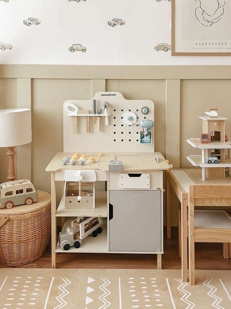 Établi bricolage bois enfant avec perceuse 74 outils Mamabrum N/A - Kiabi