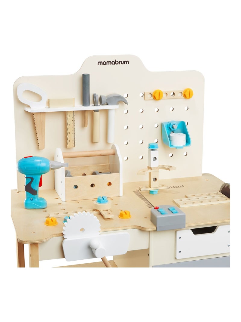 Établi bricolage bois enfant avec perceuse 74 outils Mamabrum N/A - Kiabi