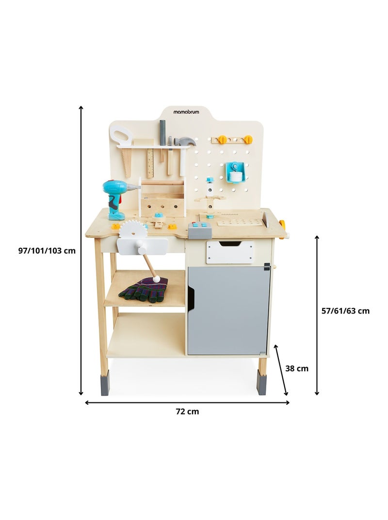 Établi bricolage bois enfant avec perceuse 74 outils Mamabrum N/A - Kiabi