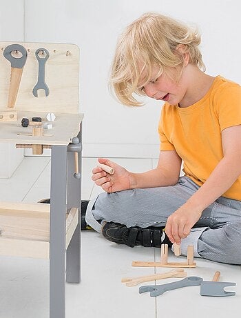 Établi enfant en bois + accessoires de bricolage ROBA