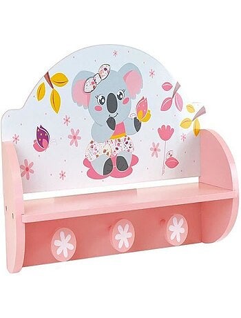 Étagère 2 en 1 porte-manteau Koala Cally Mimi en mdf et pin : 33cm x L 46 com x P 15 cm