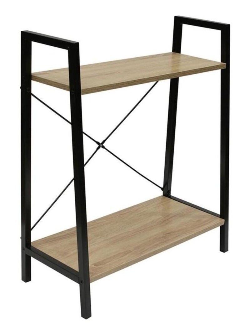 Étagère 2 niveaux bois et métal Noir - Kiabi