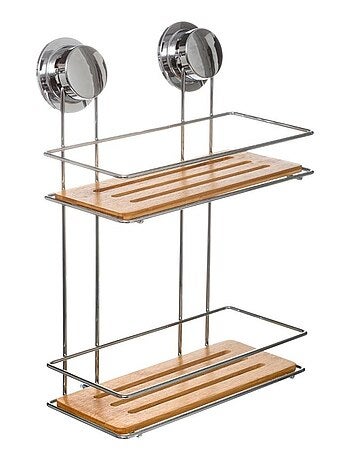 Étagère 2 niveaux Venterra bambou avec ventouse