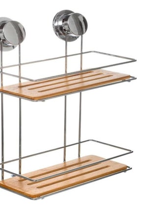 Étagère 2 niveaux Venterra bambou avec ventouse