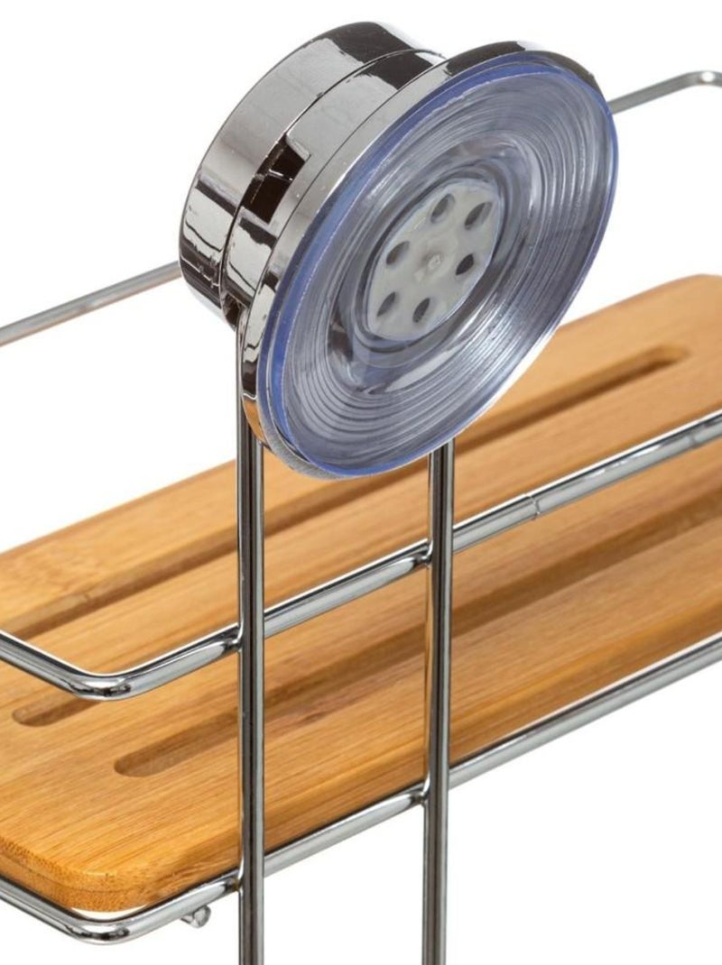Étagère 2 niveaux Venterra bambou avec ventouse Beige - Kiabi