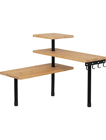 Étagère 3 niveaux en bambou design épuré