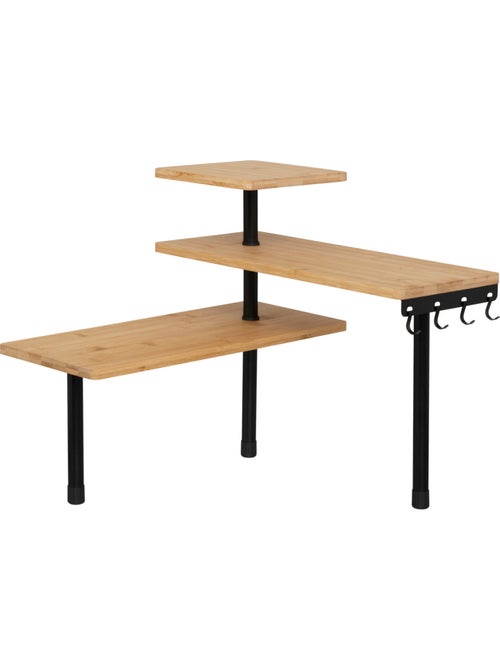 Étagère 3 niveaux en bambou design épuré - Kiabi