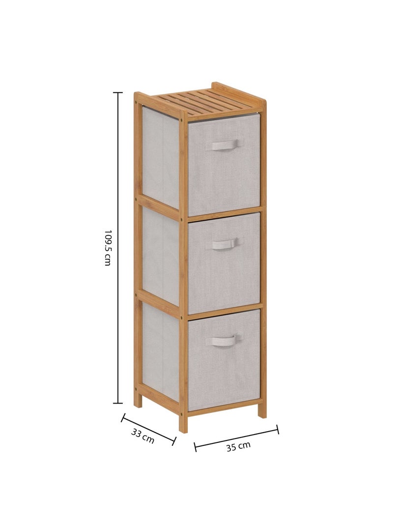 Etagère 3 paniers de rangement TIDY BOX - Beige Beige - Kiabi