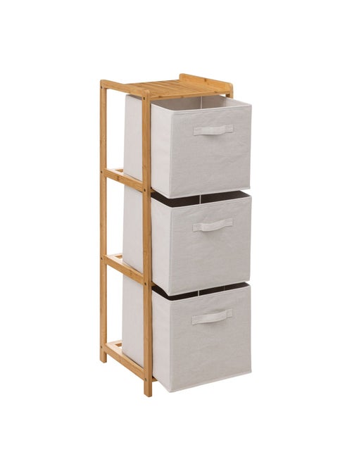 Etagère 3 paniers de rangement TIDY BOX - Beige - Kiabi